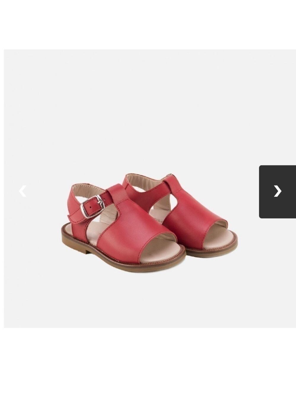 RED LEATHER CLASSIC SANDALS - Picture 4 of 8